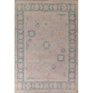 Muted Color Pink Oushak Vegetable Dye Area Rug Handmade Wool Carpet - 9 ...