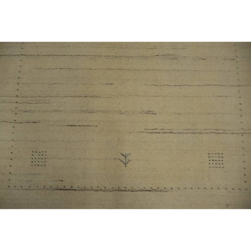 Hand Knotted Oriental 100% Wool Carpet Tribal Tribal Beige & Ivories Gabbeh Area Rug - 5' 3'' X 3' 3''