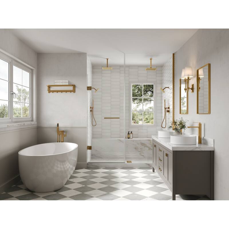 2-Tier Stainless Steel Bath Towel Rack with 5 Hooks