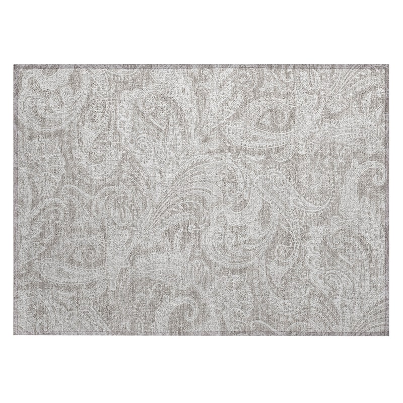 Machine Washable Indoor/ Outdoor Chantille Paisley Traditional Rug