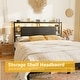 preview thumbnail 71 of 82, Headboards with Storage Shelves, Head Board with Power Outlet and LED Light for Bed Frame