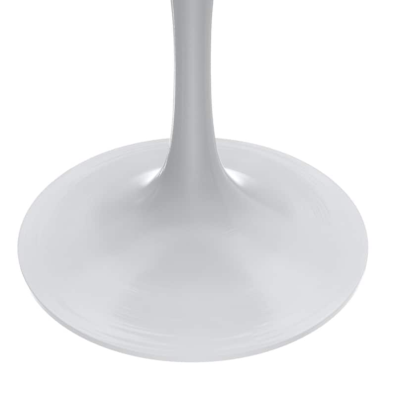 LeisureMod Verve Round Dining Table with Sintered Stone TableTop and Stainless Steel Base for Kitchen & Dining Room