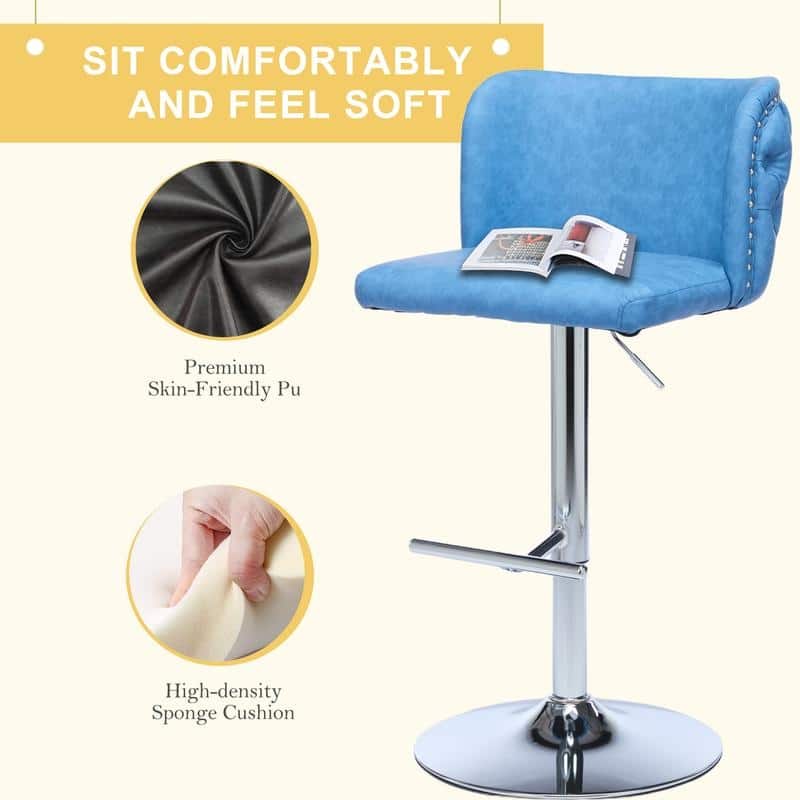 Upholstered Swivel Counter Bar Stools Set of 4
