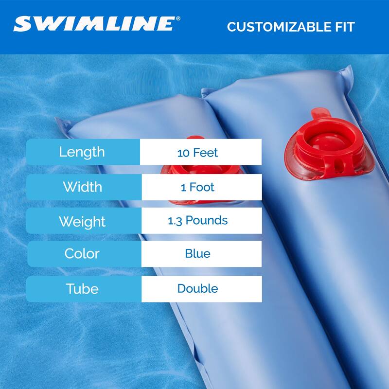 Swimline 1x10 Ft Winterizing Closing Double Water Tube for Inground Pool Covers - 1.3