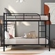 preview thumbnail 1 of 46, Contemporary Twin over Twin Metal Bunk Bed with Solid Stability, Save Space or Split Into 2 Beds, Crafted for Safety, Black Black