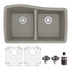 preview thumbnail 30 of 64, Karran Undermount Quartz 33 in. 50/50 Double Bowl Kitchen Sink Kit