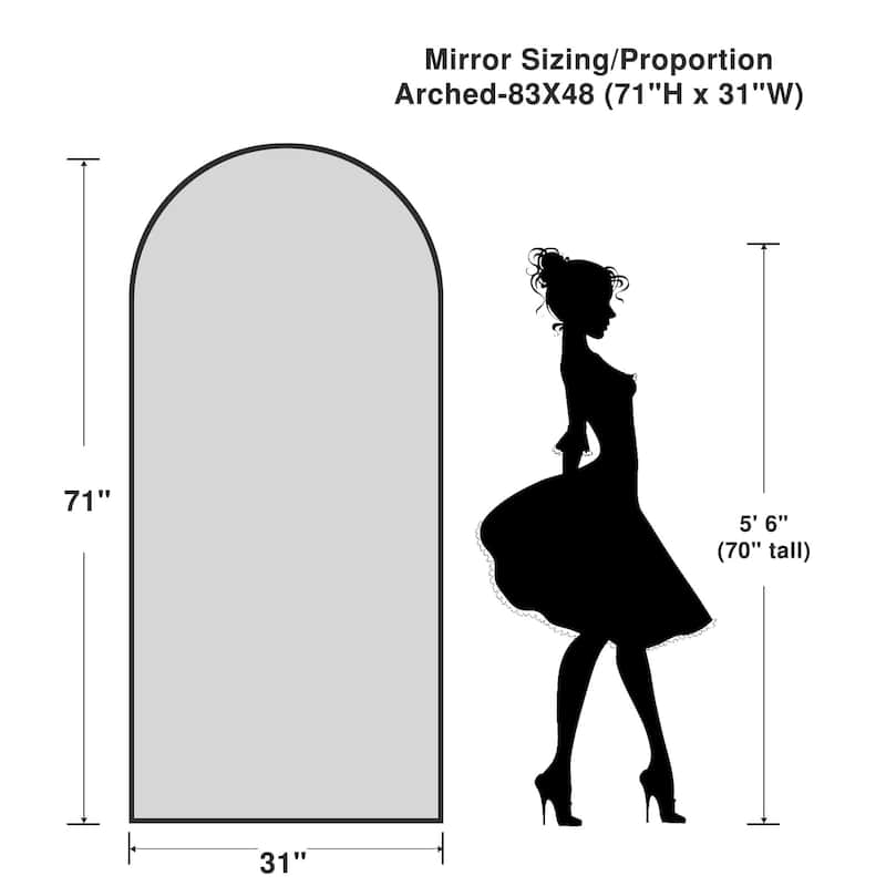 Nonfriable Arched Wood Mirror Wall Mirror Dressing Mirror With Stand