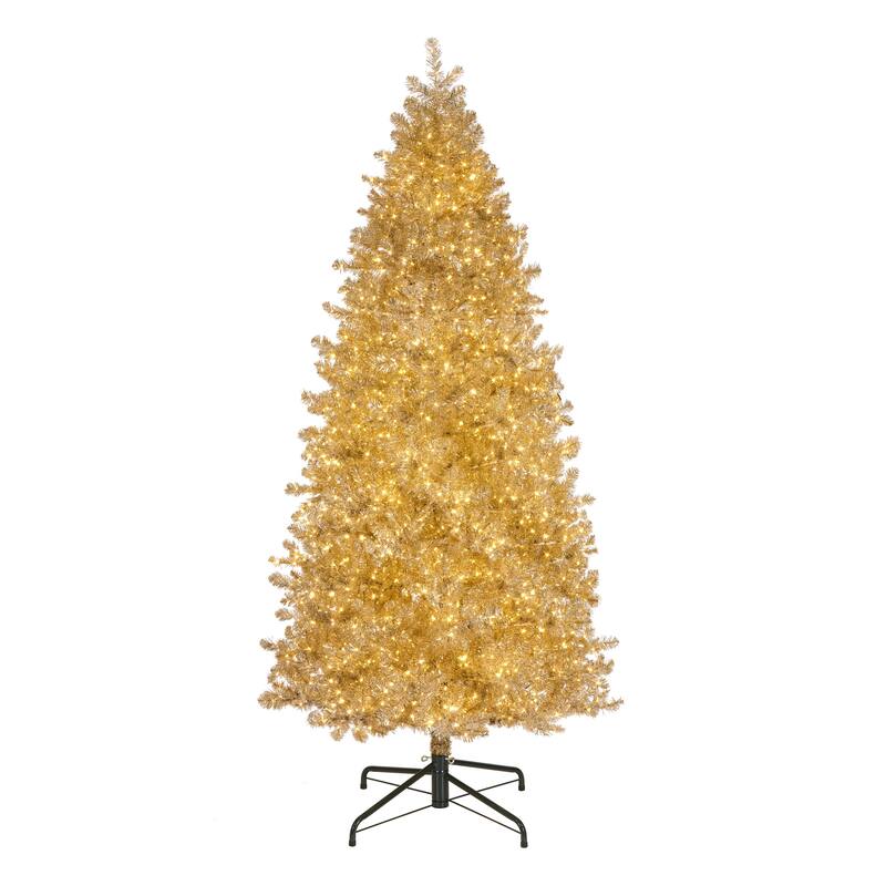 National Tree Company 9 ft. Pre-Lit Christmas Platinum Metallic Tree - 9 Foot