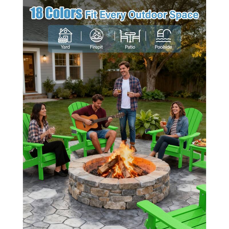 WINSOON All Weather HIPS Outdoor Plastic Adirondack Chair