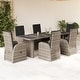 preview thumbnail 17 of 22, vidaXL 7/9/11 Piece Patio Dining Set with Cushions Gray Poly Rattan - 22.4" x 27.2" x 41.7" Gray 7pcs