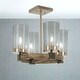 preview thumbnail 3 of 2, Bridlewood 4-light Semi Flush with a stone gray and brushed nickel finish and clear seeded glass by Minka-Lavery