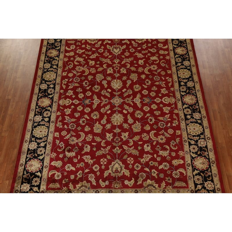 Floral Agra Oriental Area Rug Hand-Tufted Traditional Wool Carpet - 8'11" x 11'10"