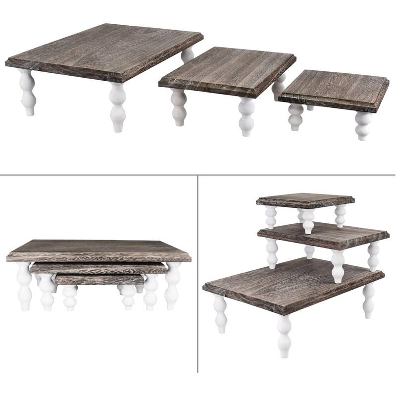 3 Pcs Set Wooden Display Riser - S