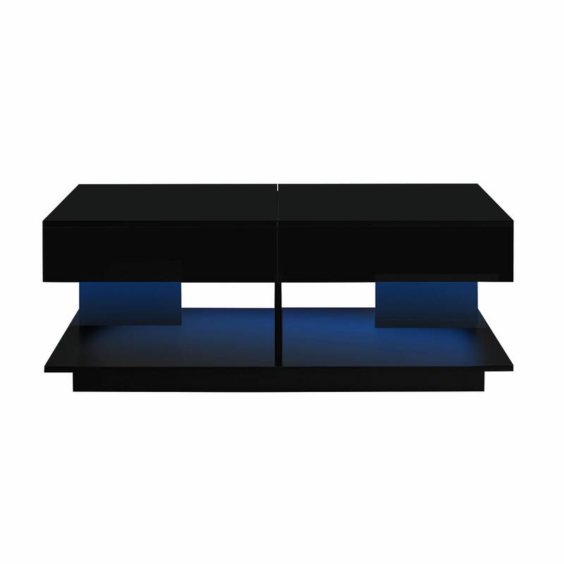 41.3''-76.7'' Extendable Coffee Table, Efficient Central Coffee Table with Multiple Storage Compartments