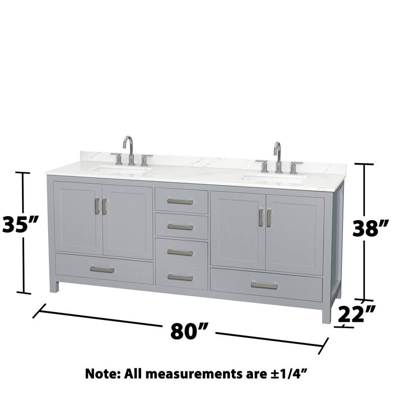 Wyndham Collection WCS141480D-QTZ-US3M24 Sheffield 80" Free Standing