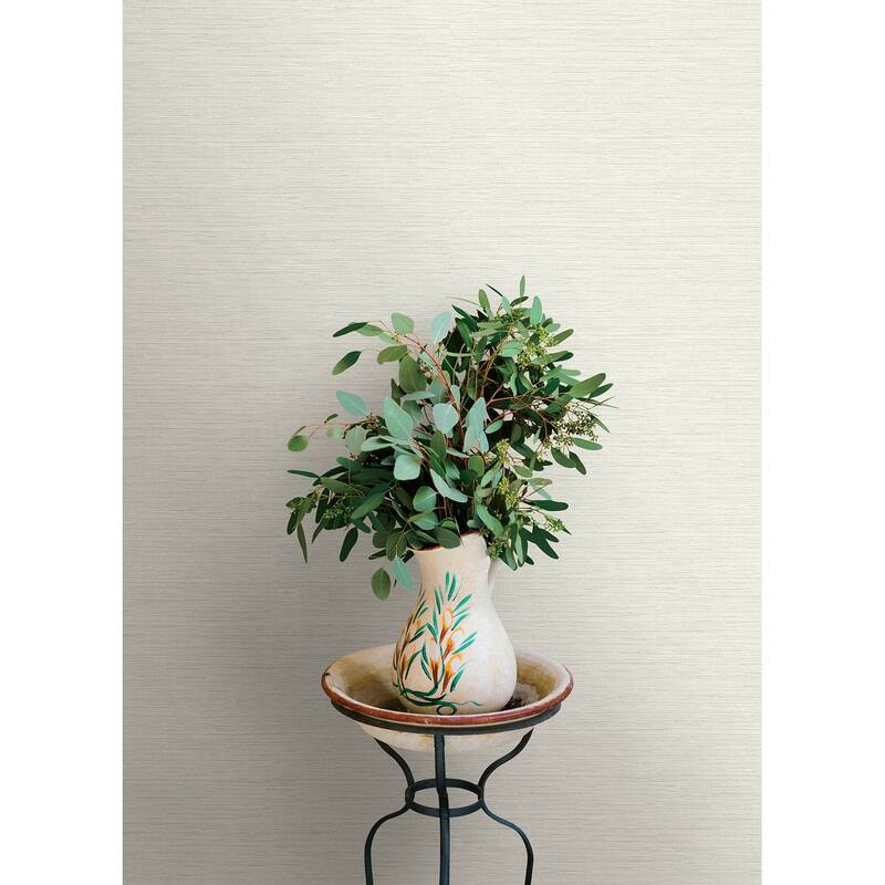 Chesapeake Agave Light Grey Faux Grasscloth Wallpaper