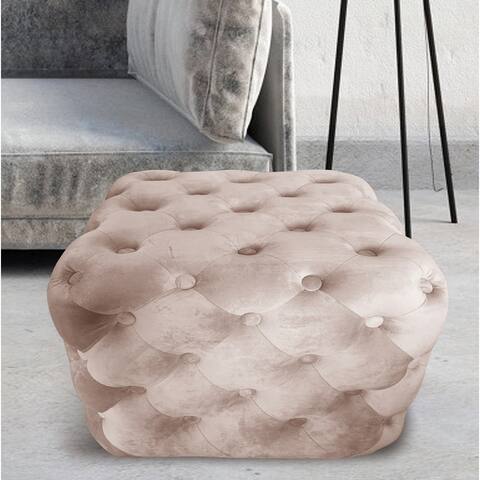Square Shape Velvet Pouffe Stool Ottoman