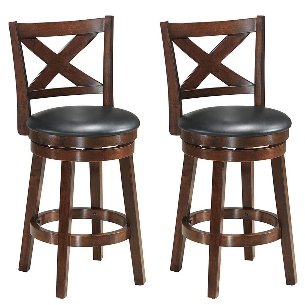Swivel wooden bar best sale stools with back