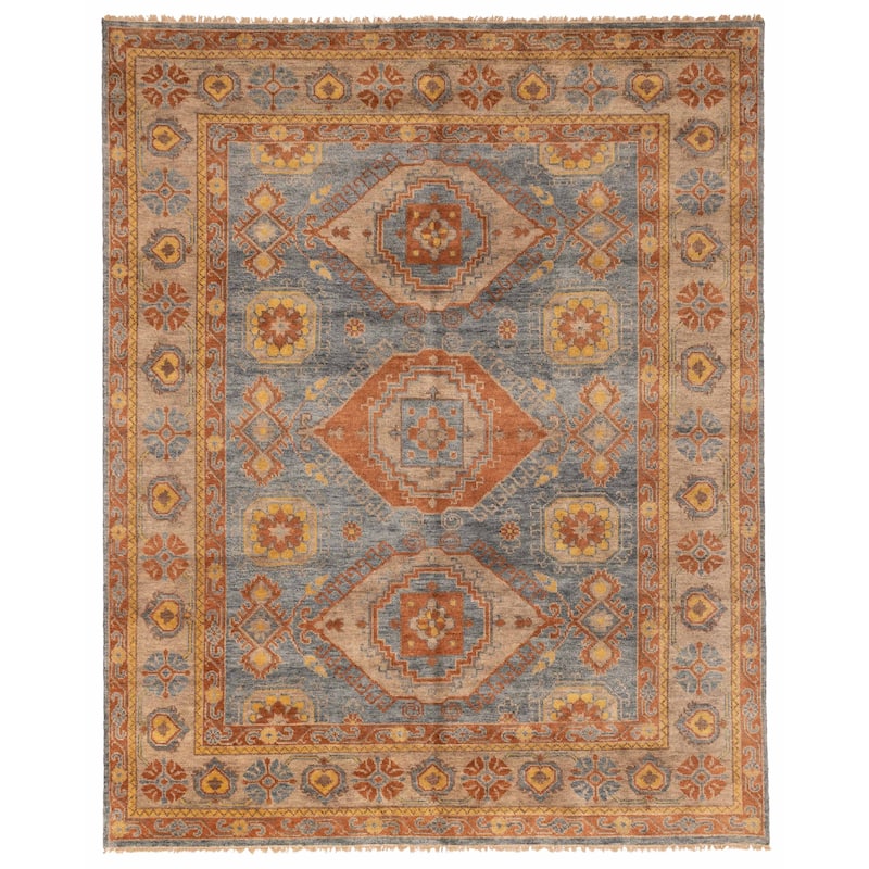 ECARPETGALLERY Hand-knotted Jules Serapi Dark Blue Wool Rug - 7'11 x 9'9