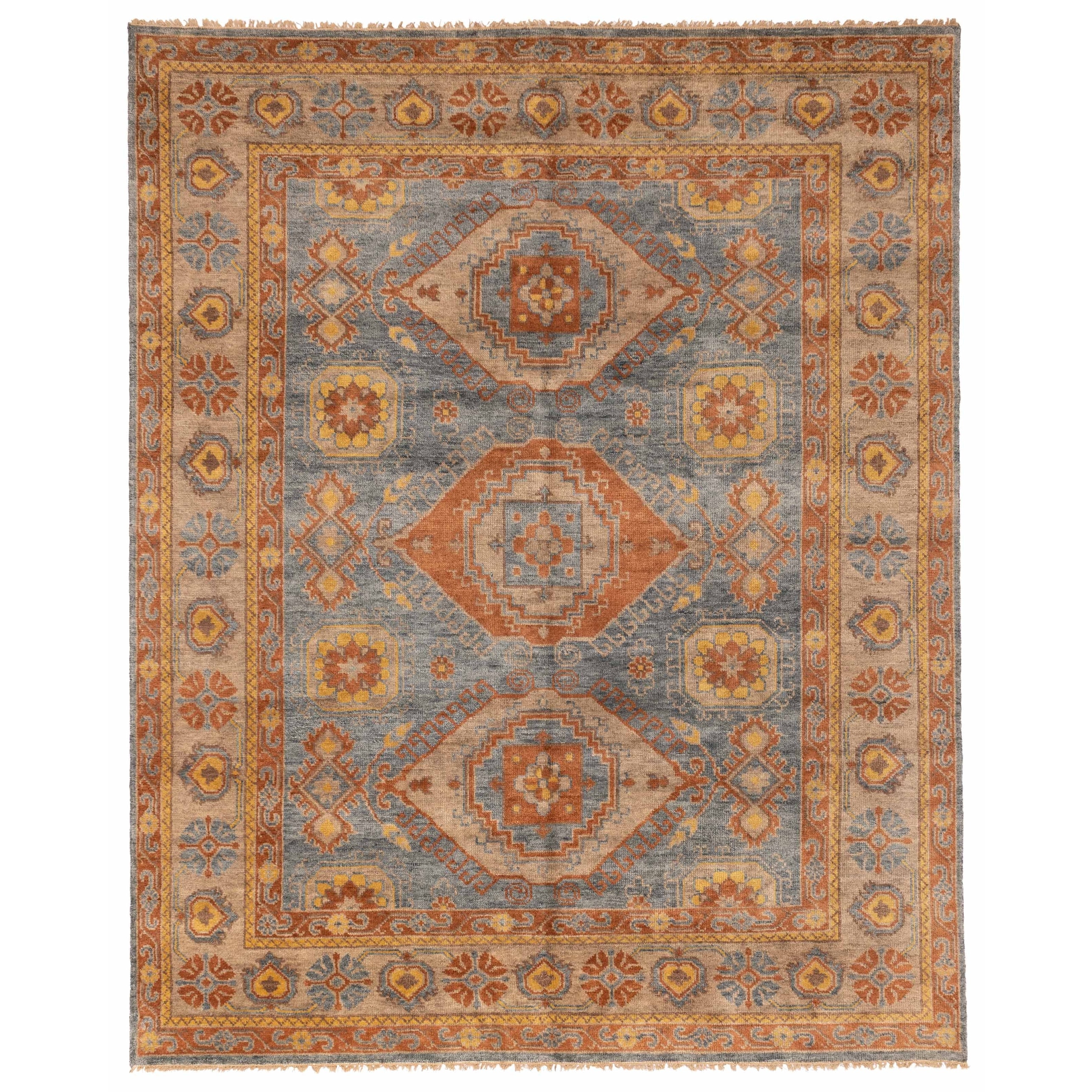 ECARPETGALLERY Hand-knotted Jules Serapi Dark Blue Wool Rug - 7'11 x 9'9