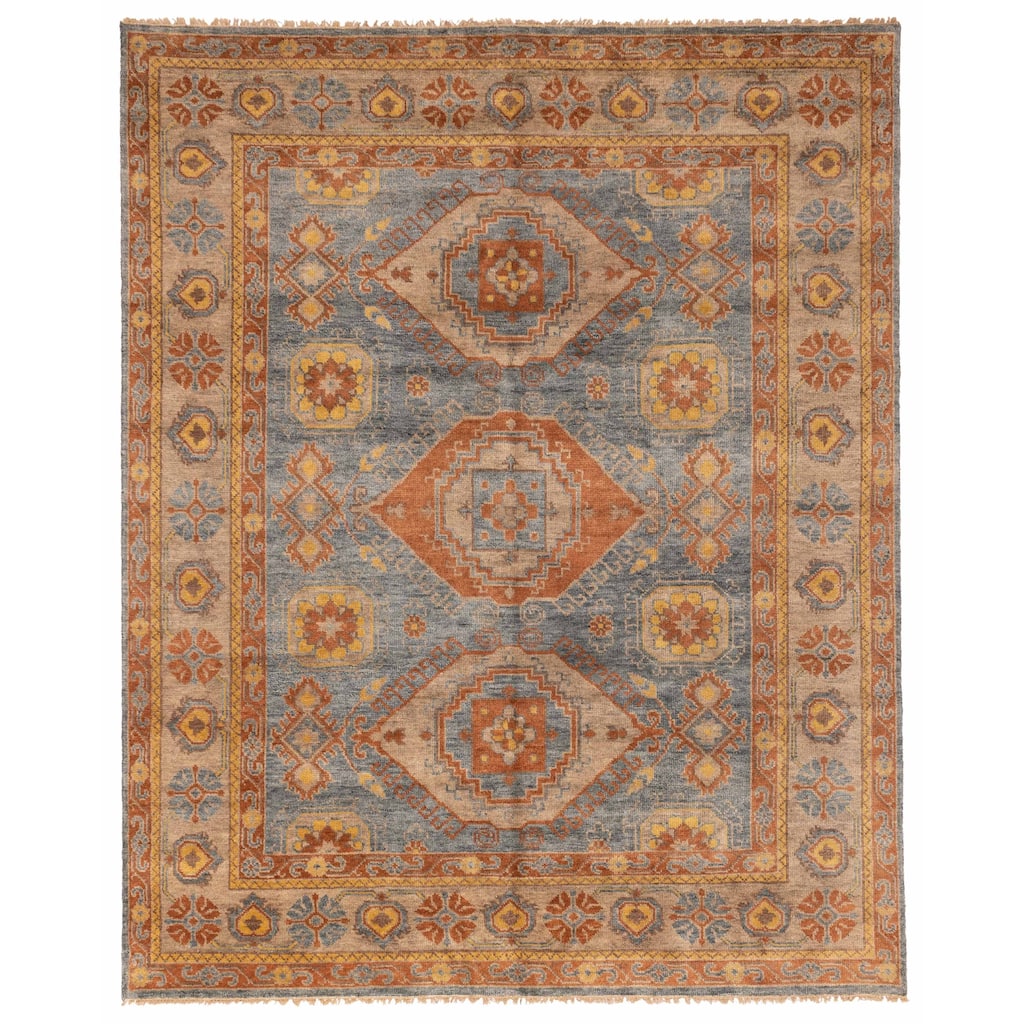 ECARPETGALLERY Hand-knotted Jules Serapi Dark Blue Wool Rug - 7'11 x 9'9