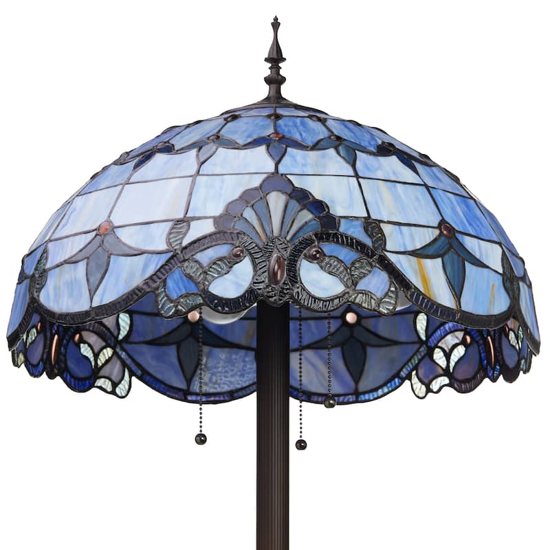 River of Goods Allistar Stained Glass and Resin 3-light 64-inch High Downlight Floor Lamp - 20"L x 20"W x 64"H