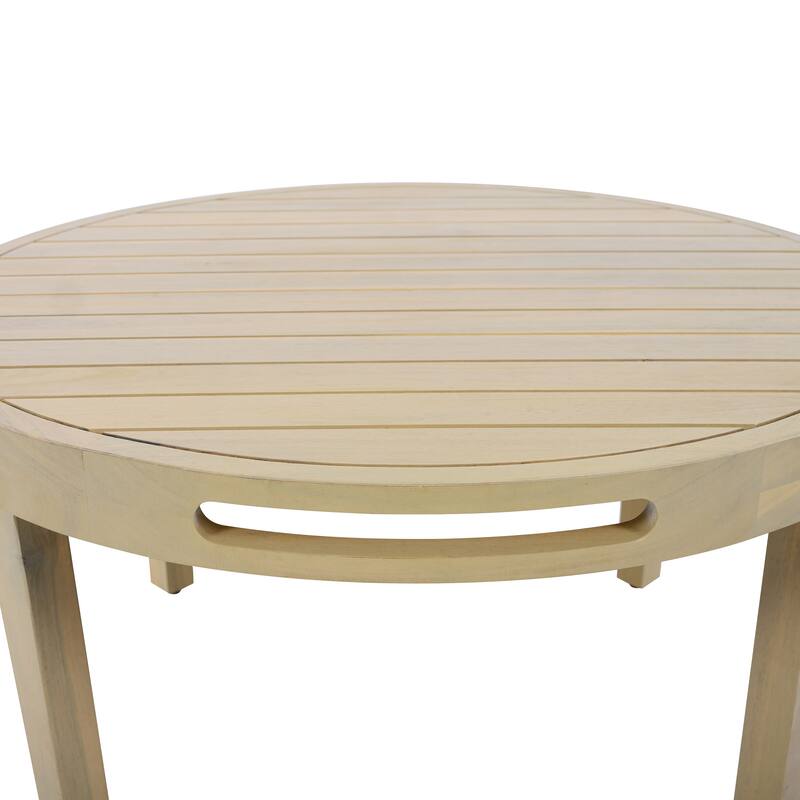 Christopher Knight Home - Outdoor Acacia Wood Loveseat and Coffee Table Set with Handwoven Rope - Loveseat + Table