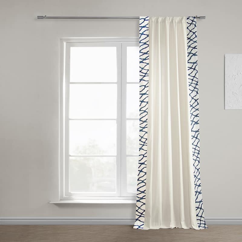 Exclusive Fabrics Ellis Solid Cotton Bordered Curtain (1 Panel)