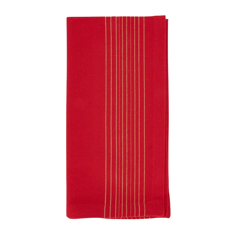 Shiny Chic Shimmer Stripe Napkin (Set of 4) - Set of 4 - Red
