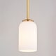 preview thumbnail 10 of 9, Shelby Gold Brass Transitional Mini Pendant Ceiling Light White Glass - 5.25-in W x 6.75-in H x 5.25-in D