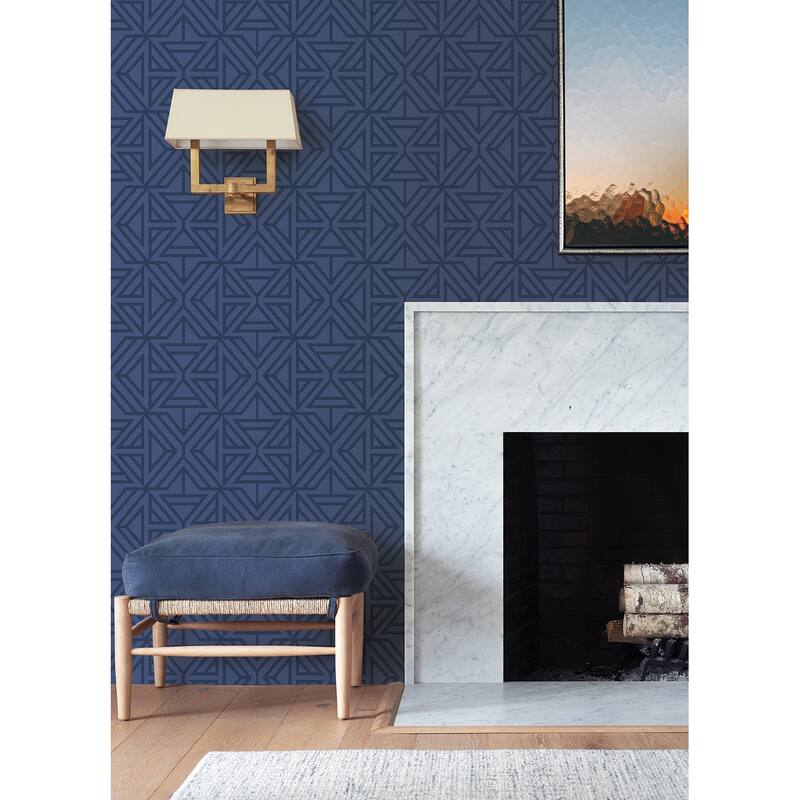 NuWallpaper Blue Linear Peel & Stick Wallpaper