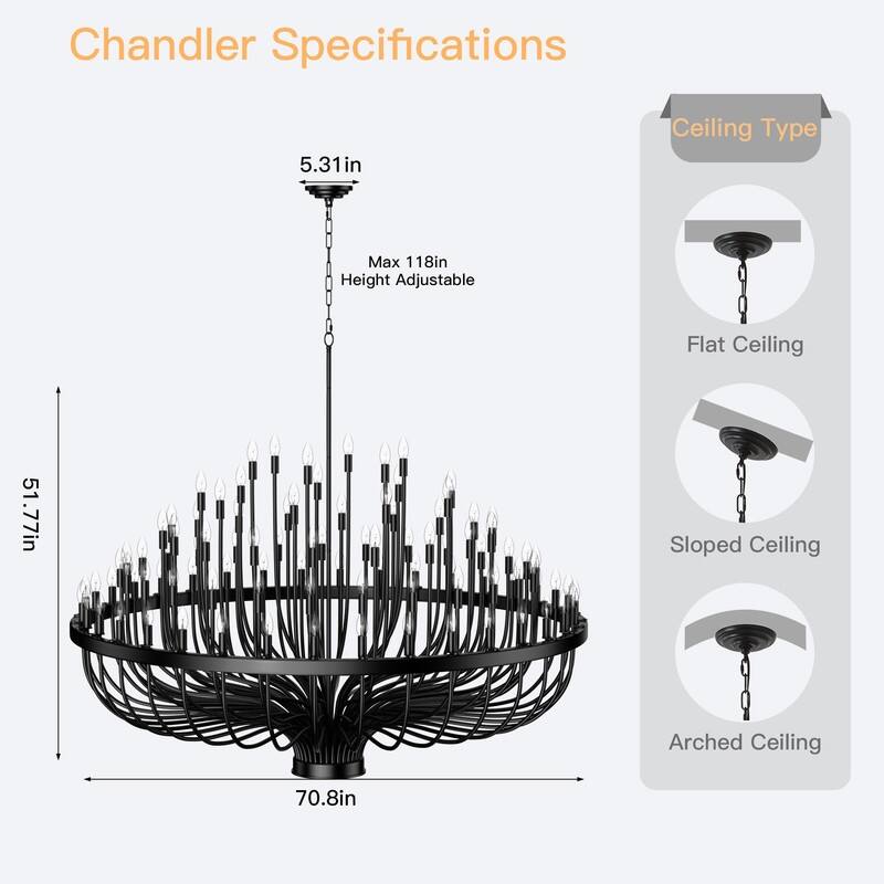 Black Chandelier Modern Farmhouse Chandelier for Dining Room Round Industrial Candle Chandeliers Light Wagon Wheel Chandelier