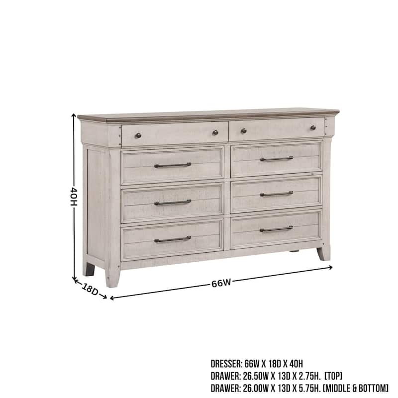 Roundhill Furniture Walcott 8-Drawer Bedroom Dresser
