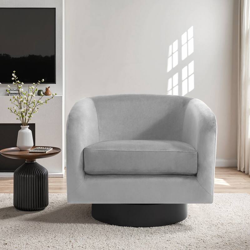 Modern Upholstered 360 degree Swivel Accent Arm Chair