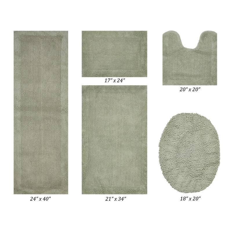 Better Trends Bath Rugs Set 100% Cotton Tufted Soft Water Absorbent Bathroom Rug for Shower, Sink Bath Mats Edge Collection