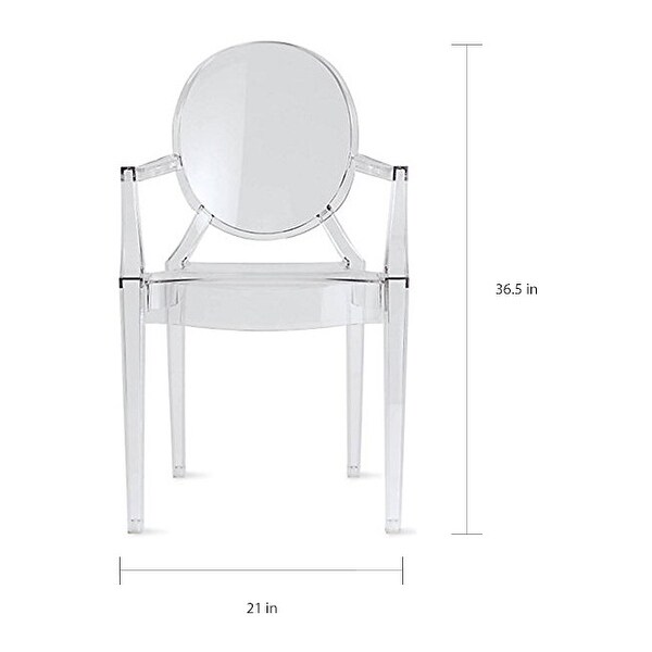 Transparent Dining Armchair with Oval Back