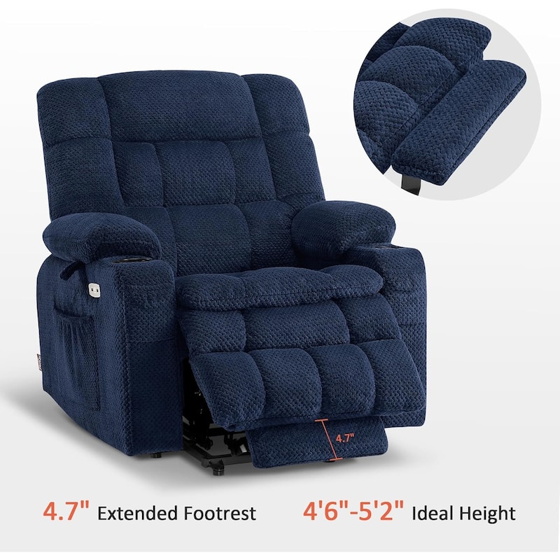 MCombo Dual Motor Power Lift Recliner Chair with Massage and Heat, Infinite Position, Fabric R7894 (Small-Wide)