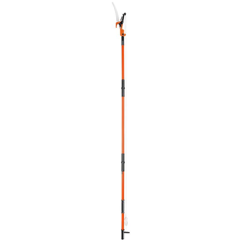 27 Feet Extendable Tree Pruner Pole Saw with Sharp Steel Blade and Scissors Ideal for High Branches and Trimming - 7.3-27 ft