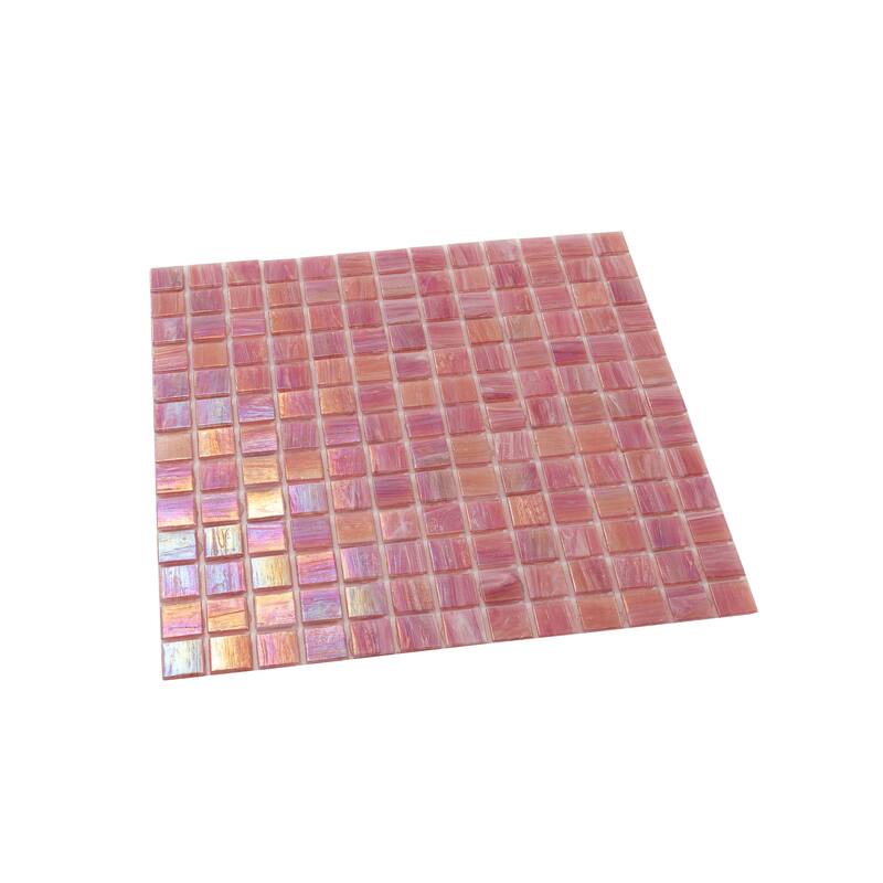 Apollo tile 12" x 12" Nacreous Glossy Punch Pink Glass Tile (20 sq ft/case) - 20 Pack