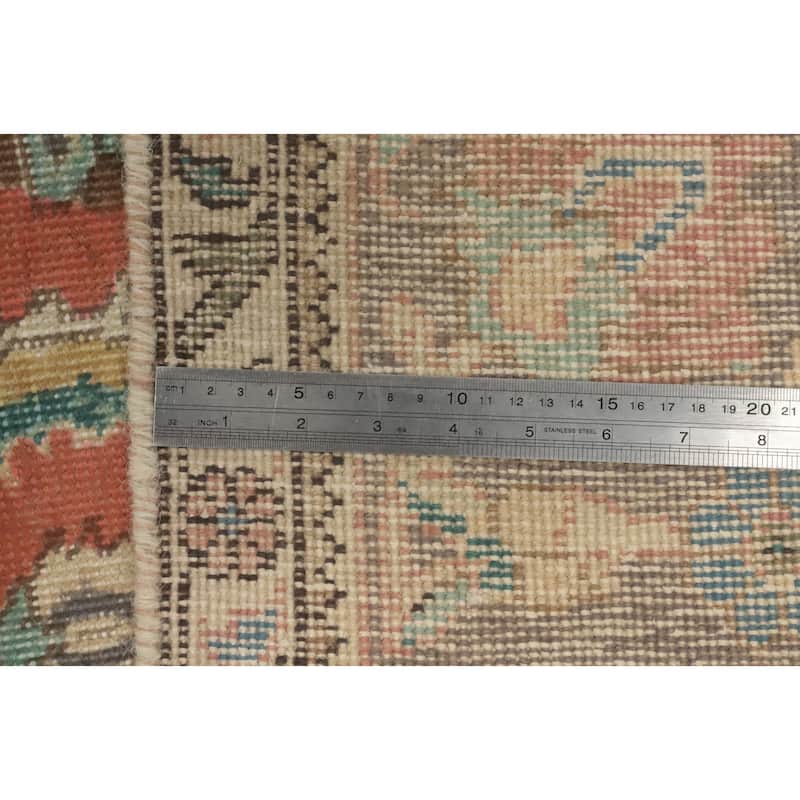Hand Knotted Oriental 100% Wool Carpet Traditional Floral Oranges & Rust Tabriz Area Rug - 9' 9'' X 6' 4''