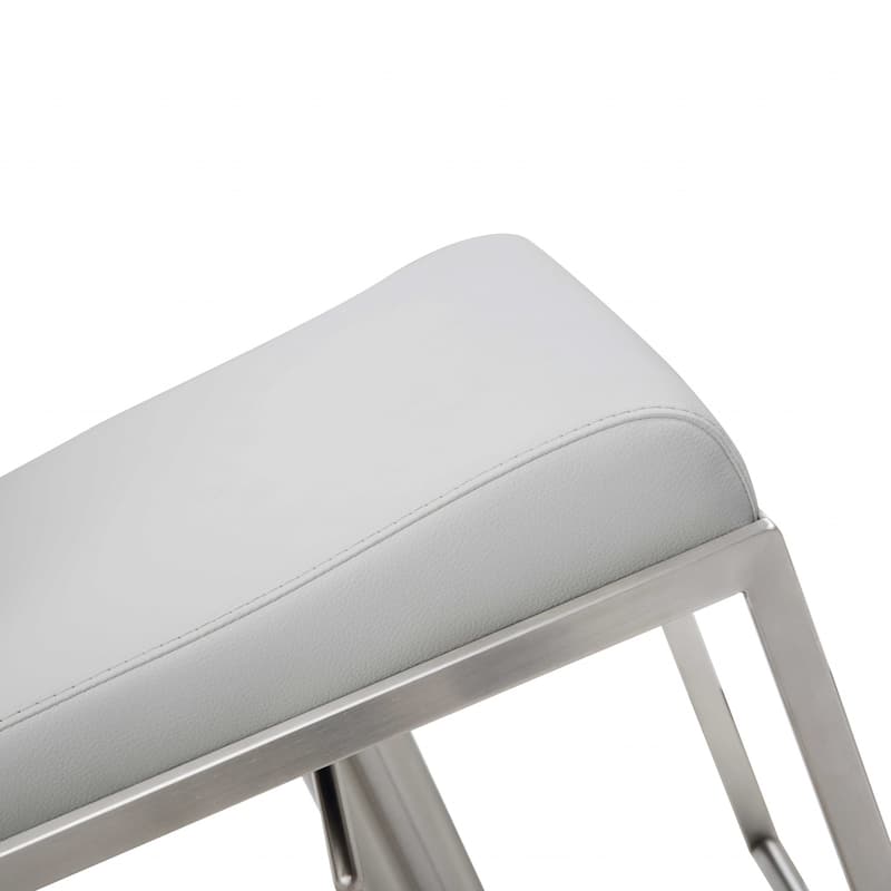 Small Contemporary Faux Leather Bar Stool with Upholstery Adjustable and Footrest Support - 18"L X 16.5"W X 31-41"H