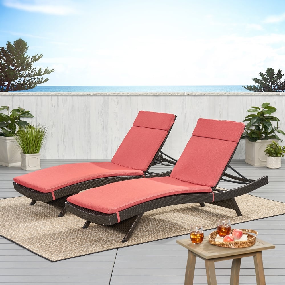 Salem Outdoor Cushion Set for Chaise Lounge - Cushions only (Set of 2) by Christopher Knight Home - 79.25"L x 27.50"W x 1.50"H