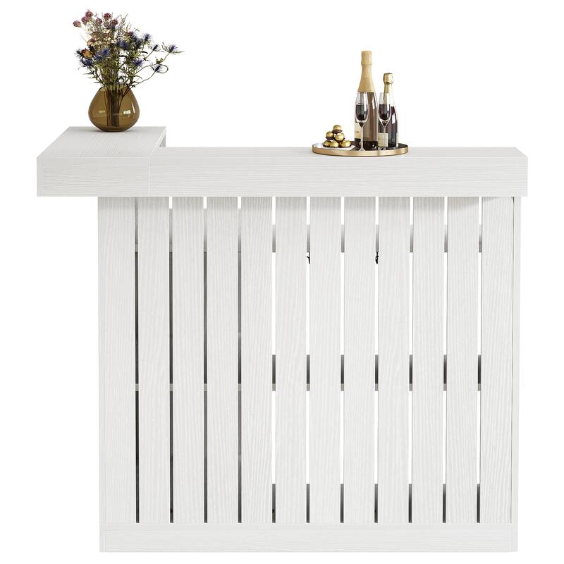 L-Shaped Home Bar Unit, 4-Tier Corner Liquor Bar Table