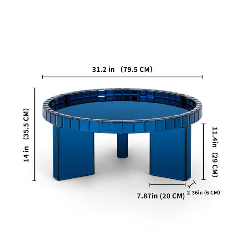 Round Glass Tray Top Coffee Table