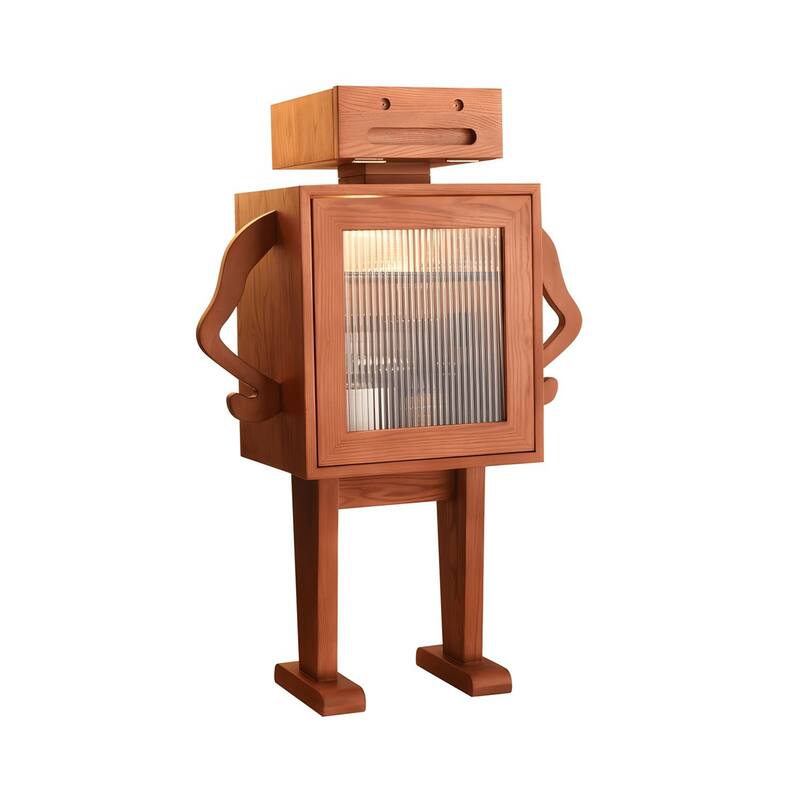 Black Walnut Robot Storage Cabinet, Accent Furniture