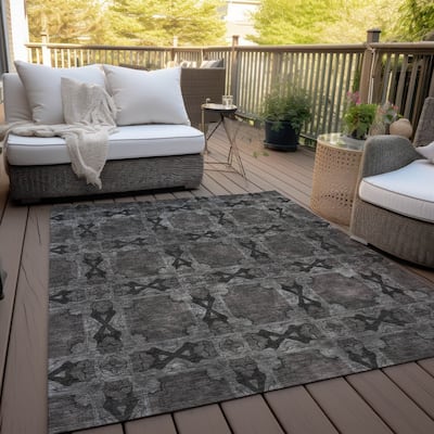 Machine Washable Indoor/ Outdoor Boho Medallions Chantille Rug