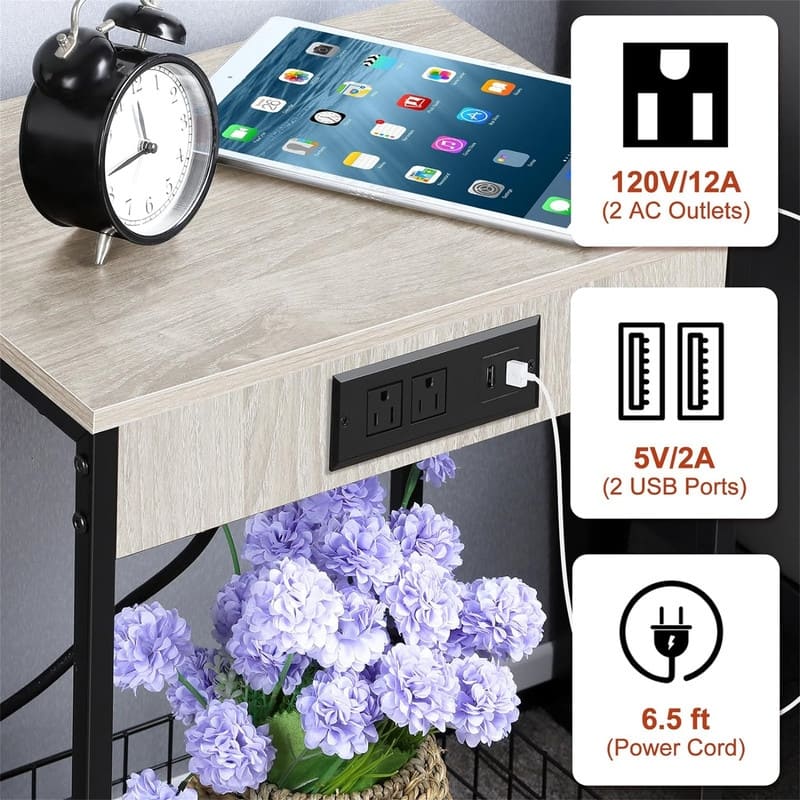 End Table with Charging Station