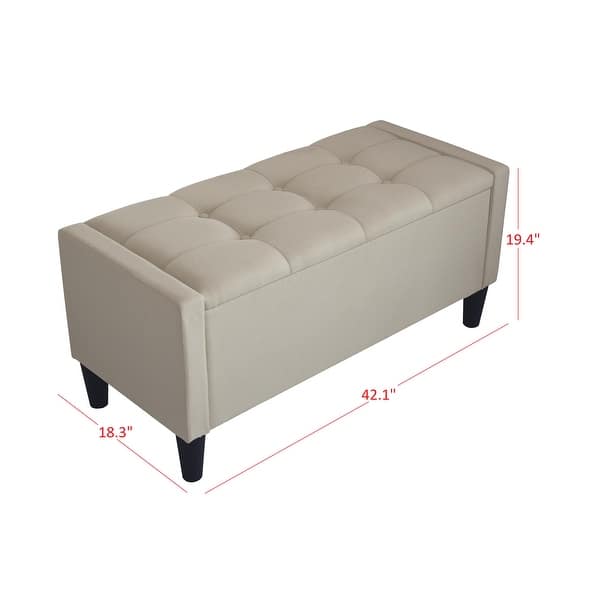 dimension image slide 0 of 2, Braylen Upholstered Flip Top Storage Bench