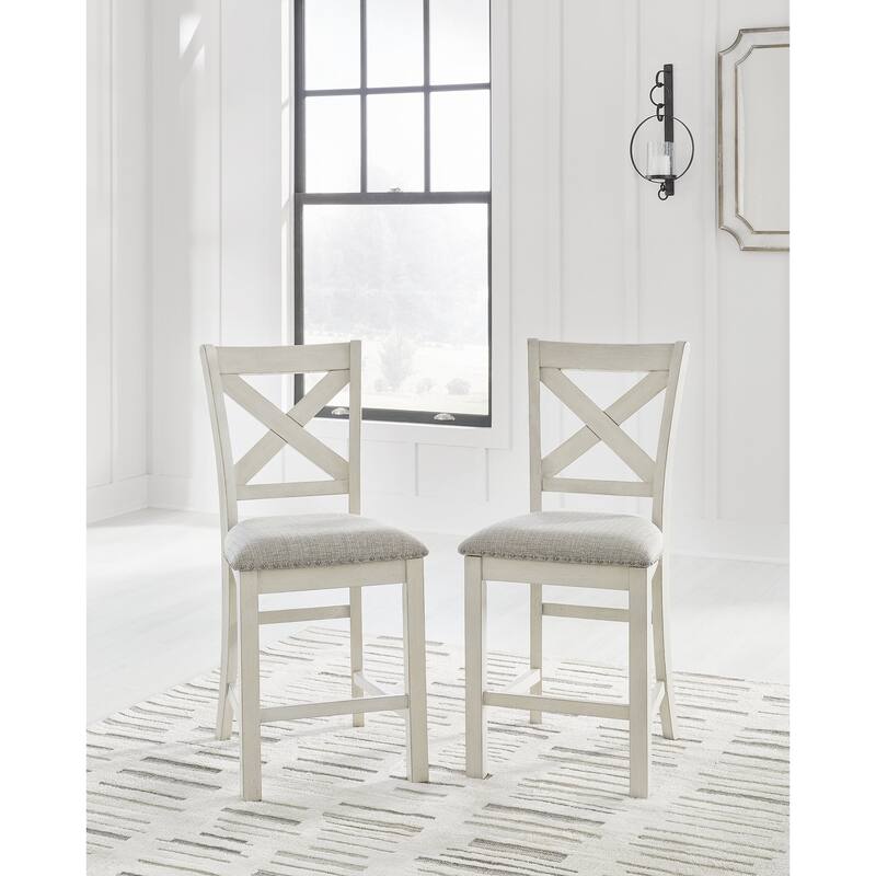 Signature Design by Ashley Robbinsdale Gray/White Counter Height Dining Table and 2 Bar stools and Bench
