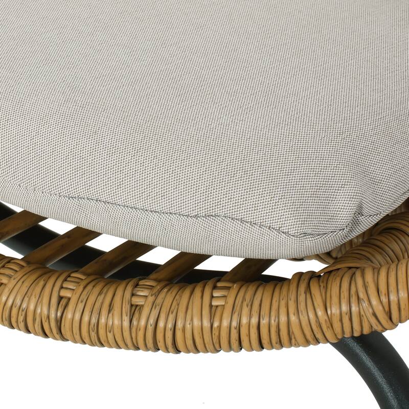 Roomfitters Banya Outdoor Rattan Chair Set with Cushions, Modern Patio Seating for Garden or Balcony, Light Brown